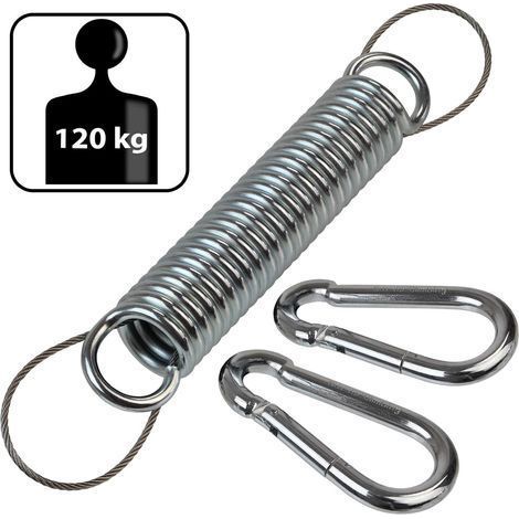 Ressort en Acier pour Chaise Suspendue Fauteuil Suspendu hamac avec Corde de sécurité et Deux mousquetons (1/4)