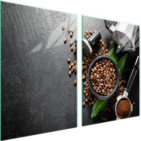 Plaque de protection en verre pour cuisinière 2x45x52 Café (1/5)
