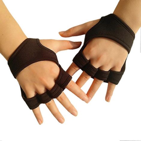 Gants sans doigts rembourrés avec sangles de poignet, lot de 3 gants de gym (1/5)