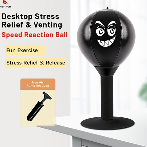 ABAHUB Balle de Boxe de Bureau Anti-Stress, Ressort Super Puissant, Résistante aux Coupures, Accessoire de Bureau Amusant, Indispensable Anti-Stress (1/5)