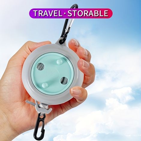 Corde à linge de voyage portable ajustable de 26 pieds, corde à linge de camping rétractable et rangable avec mousquetons pour hôtels, plage et espaces réduits (1/5)