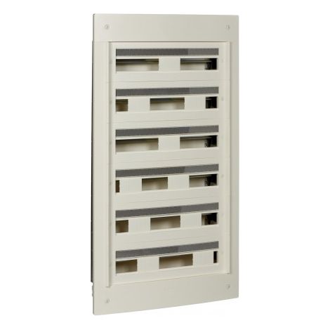 Coffret de répartition encastré 6 rangées 24 modules 1110X610X95mm sans porte avec plastron blanc PRAGMA SCHNEIDER PRA22624W
