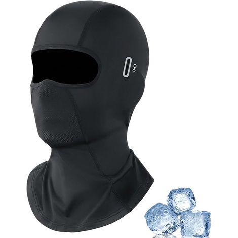 Cagoule Balaclava, Masque Multifonction Capuche Respirante Chapeau Vélo Professionnel Doublure Casque Nuque Protection Été Homme Femme Balavala D'Équitation pour Moto de Ski Snowboard Noir (1/5)