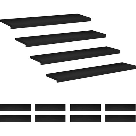 vidaXL Alfombras para escalones 12 uds. 120 x 30 x 2 cm Negro
