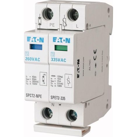 Parafoudres complets 1p+N 335VAC 4,5kA 000168701 EATON SPET2-335/1+NPE