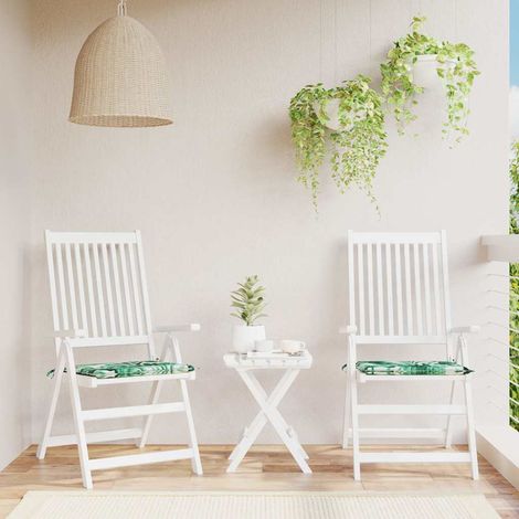 Coussins de chaise lot de 2 motif de feuilles 50x50x4 cm tissu
