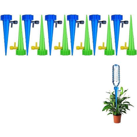 Robinet d'arrosage automatique réglable pour plantes, avec vanne de régulation de débit lent, convient aux plantes d'intérieur et d'extérieur - Lot de 12 (1/5)