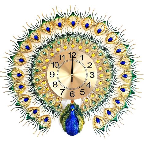 Large Peacock Wall Clock (1/5)