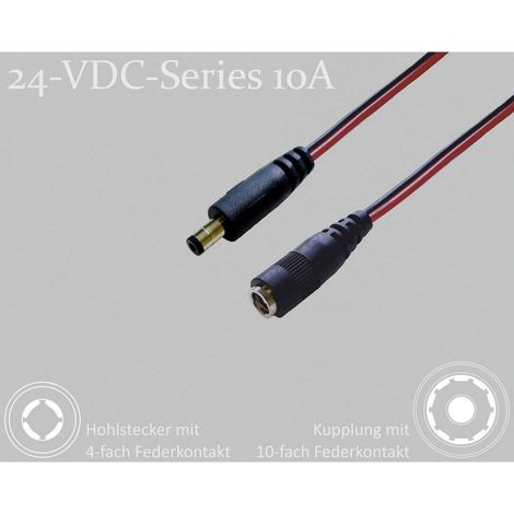 BKL Electronic 075906 Connettore DC Spina cava CC - Accoppiamento CC 5.5 mm 2.1 mm 5.5 mm 2.1 mm 2 m 1 pz. Singolo (1/2)