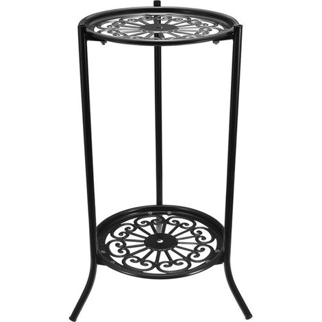 Metallständer für 2 Blumentöpfe, Regal für Garten, Terrasse oder Außenbereich. (1/5)
