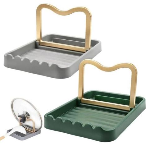 Porte cuillère cuisine - Multifonctionnel - 2 pièces - Pliable - Contemporain - PP/ABS (1/4)
