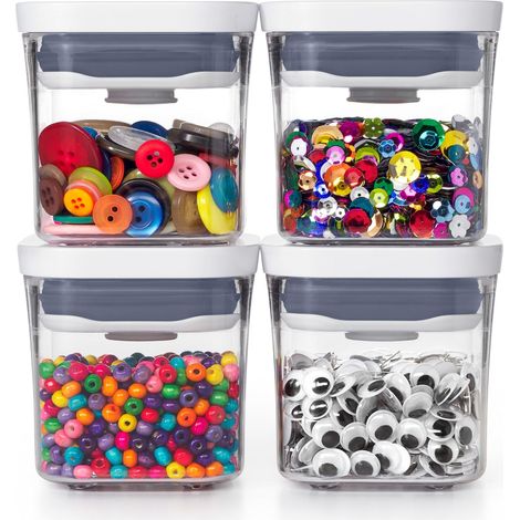 OXO GOOD GRIPS 11236100 LOT DE 4 MINI RÉCIPIENTS POP EN PLASTIQUE TRANSPARENT O-11236100