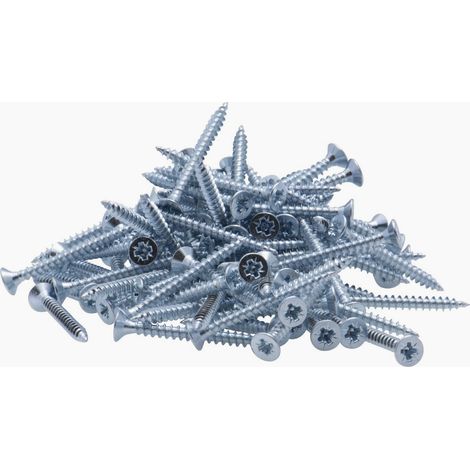 Vis à bois tête fraisée PZ zinguée Viswood filet total 3,5x30 mm (x100 vis)
