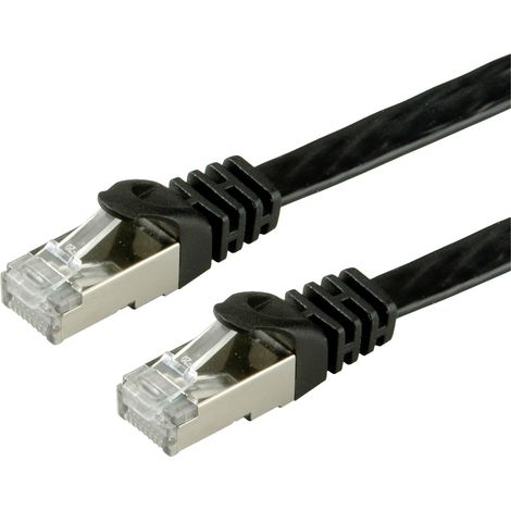 Value 21.99.0971 RJ45 Netzwerkkabel, Patchkabel CAT 6 F/UTP 1.00 m Schwarz  1 St.