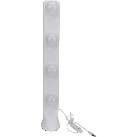 Lampe de maquillage LED portable avec 4 ampoules LED, 3 températures de couleur, éclairage d'appoint pour le streaming en direct, compatible avec les bâtons lumineux, pour coiffeuse ou salle de bain. (1/4)