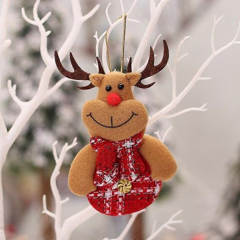 1/3 Accessoires de décoration pour sapin de Noël : cerf, Père Noël, ornements suspendus, décoration de fête pour la maison et les fêtes d'hiver (1/5)