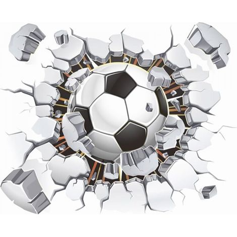 stickers muraux 3d football (40x50 cm) I autocollants décoratifs Sport Poster I sticker mural pour chambre d'enfant garçon enfants bébé crèche ado (1/5)