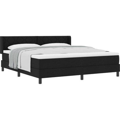 vidaXL Cama tipo Box Spring con cabecera Negro 200 x 180 cm tela (1/5)