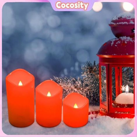 Cocosity bougies chauffe-plat LED Lot De 3 Bougies LED Sans Flamme Avec Télécommande Veilleuse Bougies luminaire decorative (1/5)