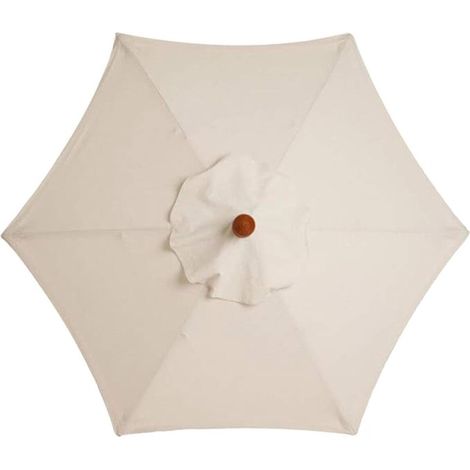 Ersatz-Sonnenschirmbezug für 6-Streben-Sonnenschirme, wasserdicht und UV-beständig, 3 Meter Schutzhülle, abnehmbares Design, geeignet für Holz- und Metallgestelle - cremeweiß.