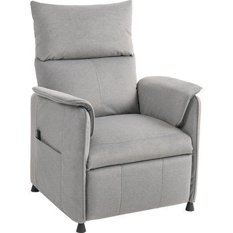 Fauteuil relax électrique inclinable LORENZO velours gris (1/5)