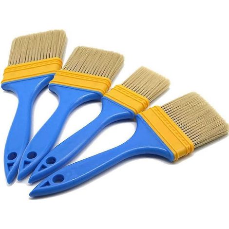 Pinceaux, lot de 4 pinceaux plats, pour portes, placards, terrasses, clôtures (4 tailles) (1/4)