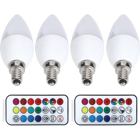 Ampoule bougie RGB 3W à changement de couleur avec télécommande pour la décoration intérieure 85265V (E14 RGB Blanc pur 6000K) (1/5)