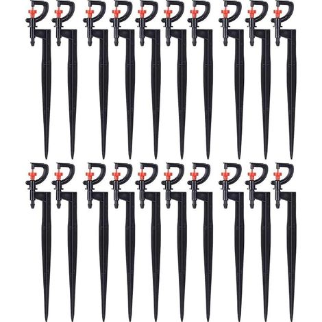 Set of 40 Garden Irrigation Sprinkler G-Type 360 Degree Rotation Sprinkler Plastic Spray Nozzle Watering Nozzle Accessory for Stadium Courses (1/5)