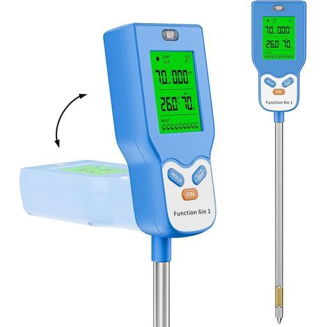 6-in-1 Bodenfeuchtemesser, Tester, digitales Pflanzen-pH-Messgerät (1/3)