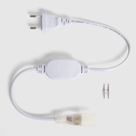 Gleichrichterstromkabel für LED-Neon Flex Lichtschlauch Rund 360 Einfarbig Schnitt jede 100cm Ø17 mm