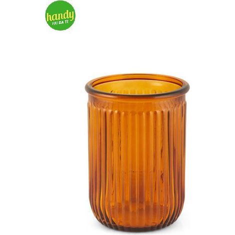 Vaso Righe Ambra H&H 20 cm in Vetro Riciclato