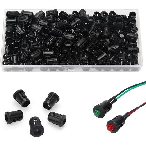 150 Pièces 5mm Support de Diode LED, Douilles Lampe LED en Plastique, LED Encastrable Clip de Montage Support, Support de Diode de Douille de Lampe en Plastique, Noir (1/5)