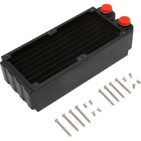 Radiateur de refroidissement double couche à 8 tubes, filetage G1/4, double ventilateur, refroidisseur d'eau avec vis pour machine de gravure et imprimante