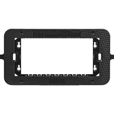 Ave supporto smart44 nero con viti 4 moduli per scatole rettangolari 44a04sm