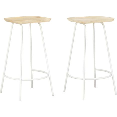 vidaXL Tabourets de bar lot de 2 bois de manguier massif (1/5)