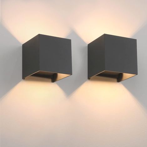 Moderne RGE 12W LED-Außenwandleuchte, IP65 wasserdicht, anthrazitfarbenes Aluminium, dekorative Beleuchtung, kaltweißes Licht (1/5)