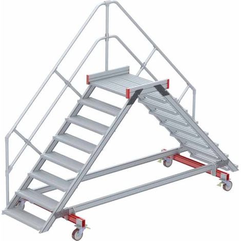 Euroline 512 mobiler Überstieg 45° Stufenausführung Alu gerieft Stufenbreite 800mm 8 Stufen
