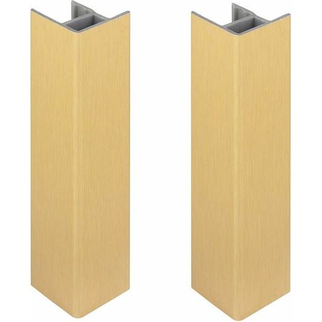 – Jonction de plinthe 150mm or doré brossé – Raccord pour angles de cuisine – Profil en PVC – Lot de 2 pièces (1/3)