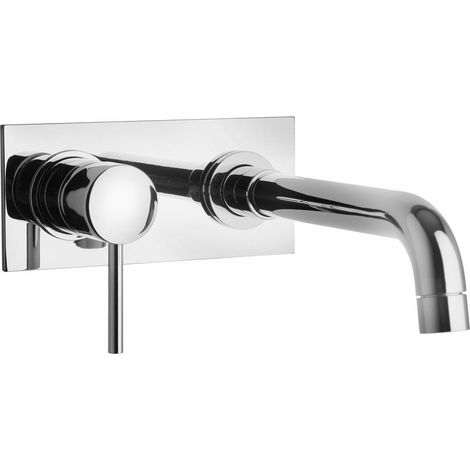 Grifo Con Placa De Pared Y Boquilla Externa Cromada  Salice (1/2)