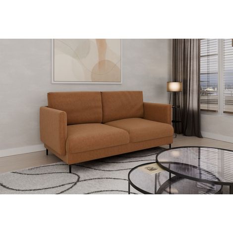 Sofa Designersofa HELMER 2-Sitzer Stoff Vibe Terracotta