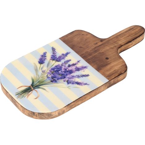 Tabla de servir de madera de mango con lavanda esmaltada 30,5 cm (1/3)