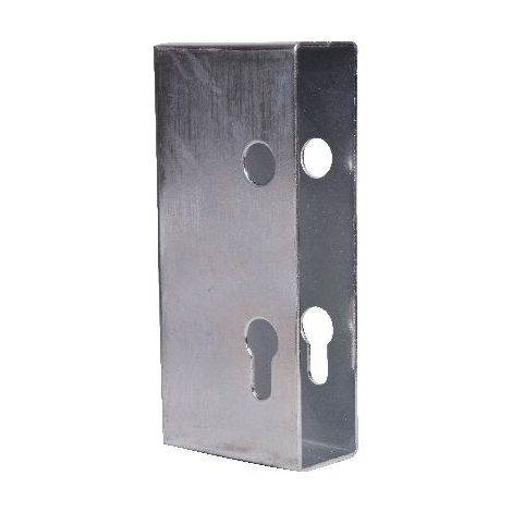 Boitier couvre serrure pour tube de 40x40mm - Hauteur 172mm Longueur 80mm - Acier zingué - (1/2)