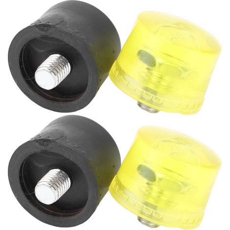 2 Jeux de Têtes de Marteau en Caoutchouc de Rechange, Accessoires Maillet Jaune et Noir, Diamètre 40mm (1/5)