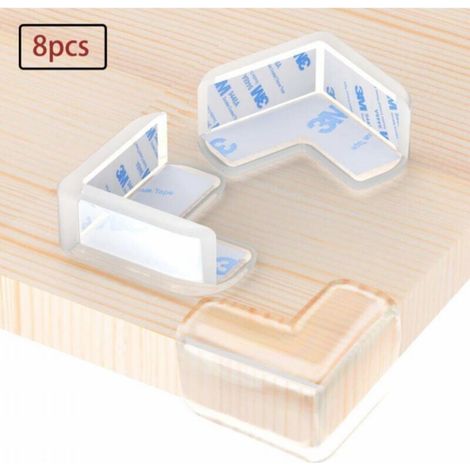 Set di 8 protezioni angolari trasparenti, con un potente gel antiaderente, ideali per i bambini, per proteggerli da traumi cranici causati da tavoli, mobili e angoli appuntiti. (1/5)