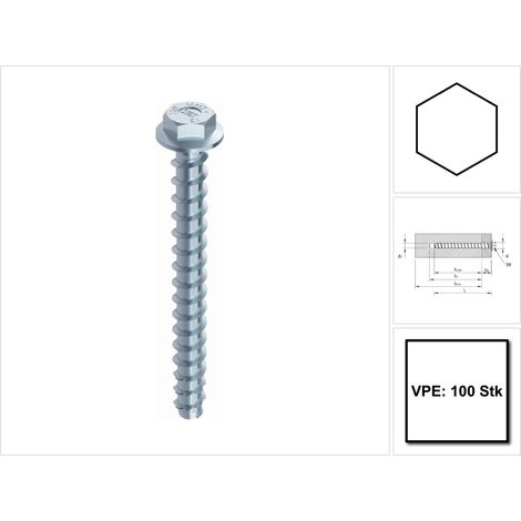 Scatola da 100 viti Multi Monti 7,5x40 mm HECO - Testa esagonale - spessore massimo 5 mm - Foratura 6 mm - 48453 (1/5)
