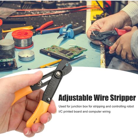 Spellafili regolabile, tagliafili semplice, utensile manuale per cavi da 0,5 a 4,0 mm, giallo (1/5)