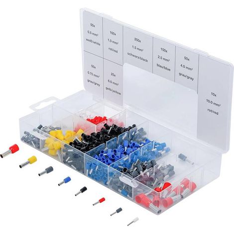 Assortiment de Cosses Isolées 685 pcs - l. 11 mm, H. 3,3 mm, Prof. 22,6 mm - Polyvalent et Pratique pour - D-Work (1/5)