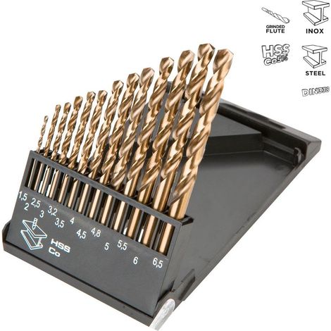 HSS-Co-Metallbohrer 1,5–6,5 mm, 13er-Set (1/5)