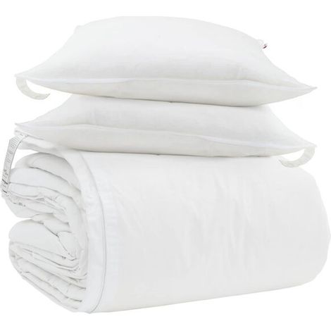 Ensemble trois pièces housse de couette et taie d'oreiller en duvet de canard blanc (1/5)