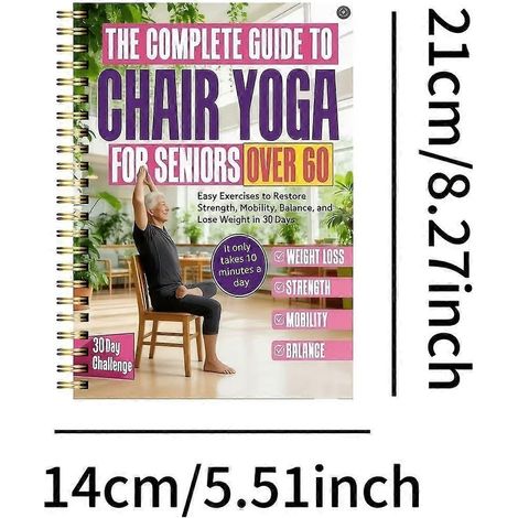 coloréProgramme de yoga sur chaise, livre de routine de fitness à faible impact, guide d'entraînement quotidien doux pour améliorer la mobilité et l'équilibre, sans avoir à se lever. (1/5)